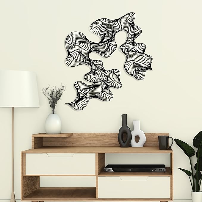 Abstract Metal Wall Art, Modern Wall Decor, Contemporary Home Office Decoration, Unique Geometric Wall Sculpture, Modern Mid Century Hanging, Decor for Living Room, Bedroom, Hallway, Housewarming Gift