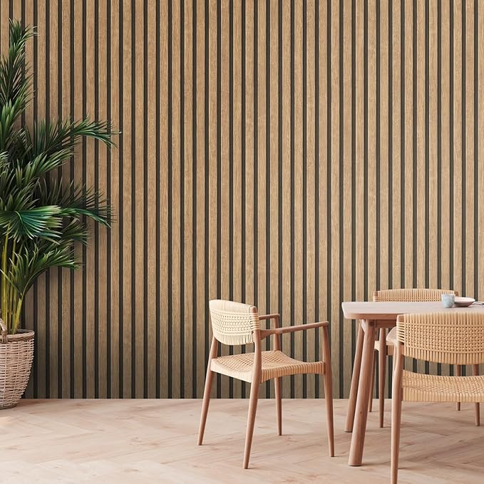A.S. Création Wallpaper Wood Panels - Brown, Beige - Striped Wood Wallpaper 395.99in x 20.87in Made in Germany - 391091