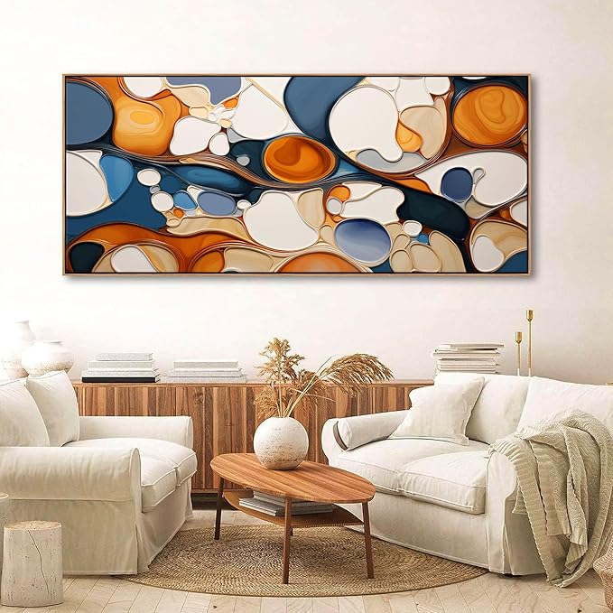 Mofutinpo Large Abstract Canvas Wall Art - Framed Wall Decor for Living Room, Bedroom, Office - Modern Colorful Wall artwork, Bedroom Aesthetic Room Decorations, Oil Painting pictures