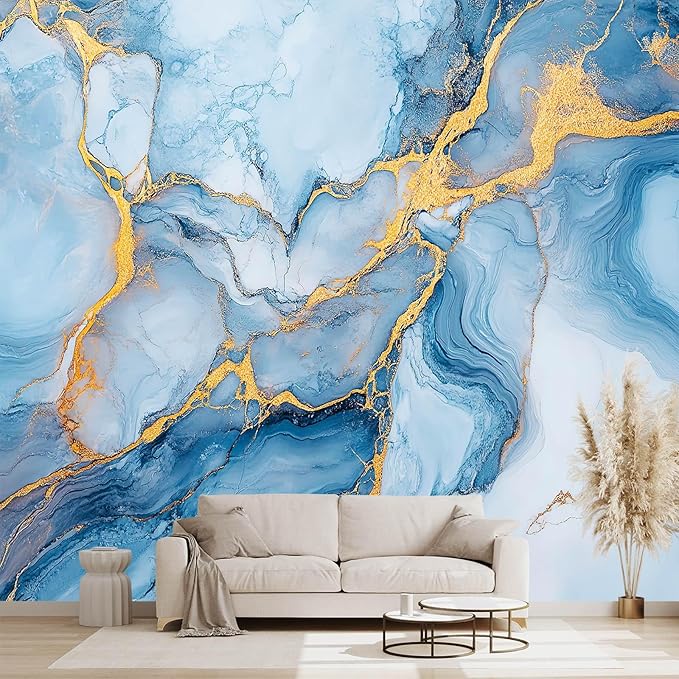 Marble Peel and Stick Wallpaper Abstract Large Wall murals for Bedroom Living Room - 96"x137"