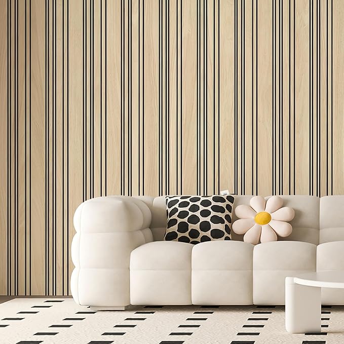 Art3d 4-Pack Glue-On Wall Panels, Wood Grain Texture Interior Wall Decor, 104"x12" Recycled Polystyrene Wainscoting Panels, Low Emission for Living Room Bedroom,Earth Oak