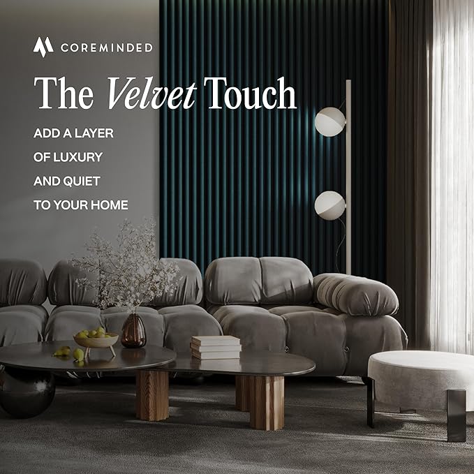 4-Pack Wood Slat Wall Panel – Velvet-Covered Wood Panels for Wall, Acoustic Panels for Interior Decor, Decorative Slat Paneling for Home, Office, Studio (Pine Green)