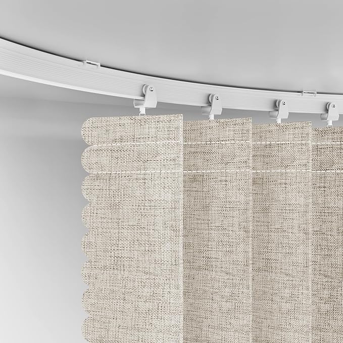 100% Blackout Room Divider Curtains - Total Privacy Curtain Panel, Thermal Insulated Noise Reduction Curtain for Bedroom Windows,Include Ceiling Curtains Track(Cream White, W180 x L96, 1 Pack)