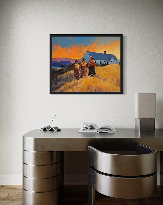 New Zealand Art Print Poster, Asia Oriental Countries Culture Wall Art Asian Paintings for Bedroom Bathroom Living Room Decor 97 (New Zealand, 24 x 36 inches, Black Frame)