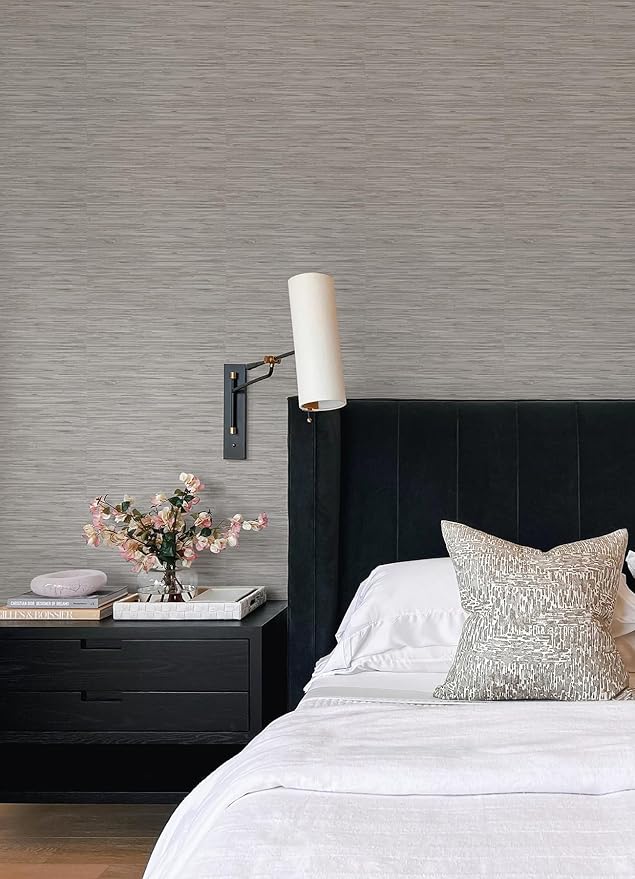 NuWallpaper Grey Grassweave Peel and Stick Wallpaper, NUS4994