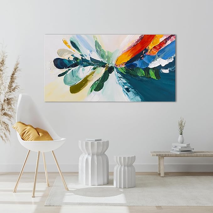 Canvas Wall Art Decor Wall Art Pictures For Living Room Blue White Wall Art Decor Canvas Abstract Art Colorful Abstract Wall Art Prints Art Work For Bedroom Office Kitchen Home Wall Decor 20" x 40"