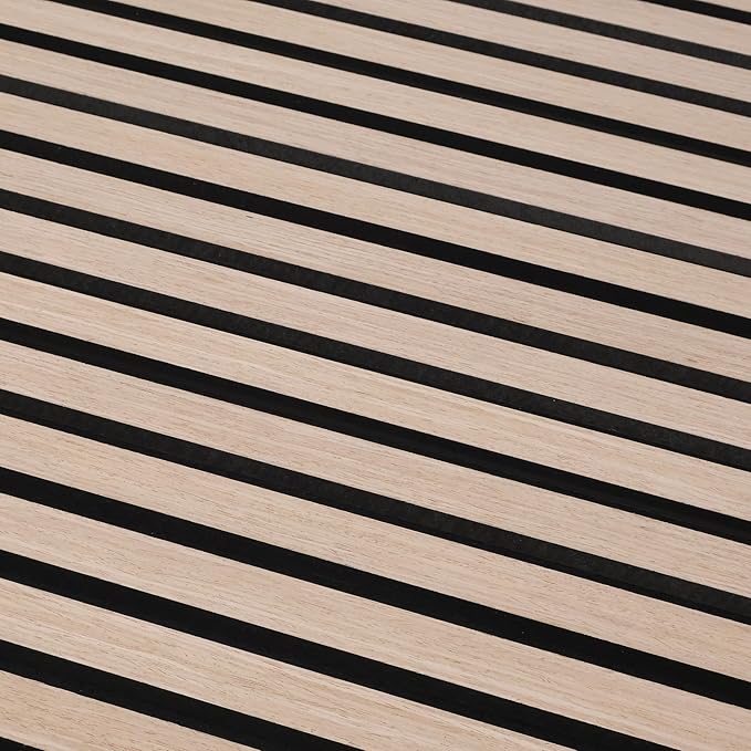 Acoustic Wall Panel - White Oak Wood Slat Soundproof Panel for Interior Wall Decor, 47.2" x 23.6", Modern Design