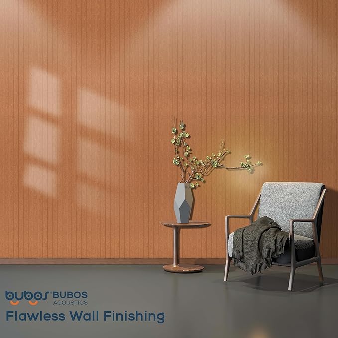 BUBOS 12 Pack Large Acoustic Panels,47.2x11.8Inch SoundProof Panels for Walls,Self Adhesive Acoustic Wall Panels,Decorative Sound Panels for Home Studio Office (Brown 01)