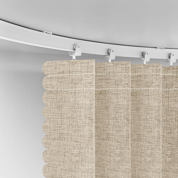 100% Blackout Room Divider Curtains Ceiling Curtain Track Sets Blackout Curtains Flexible Track Curtain Extra Wide(Beige, W100 x L108, 1 Pack)