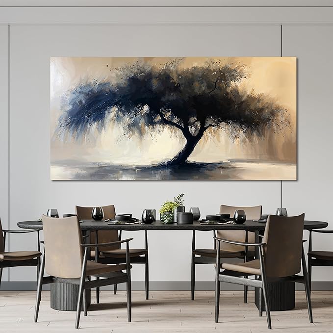 Abstract Wall Art Decor Modern Large Canvas Art Wall For Living Room Black Tree Of Life Wall Art Black Abstract Minimalist Wall Art Canvas Prints Art Work For Home Kitchen Office Wall Decor 24" X 48"