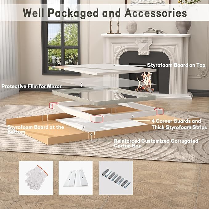 55x36 Inch Brushed Nickel Bathroom Mirror, Large Brushed Silver Metal Framed Wall Mirror, Rounded Corner Rectangle Modern Vanity Mirror, Tempered Glass, Anti-Rust, Shatterproof (Horizontal/Vertical)