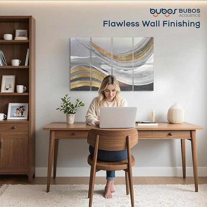 BUBOS 8 Pack Art Acoustic Panels Soundproof Wall Panel,47.2X31.4 Inches Sound Absorbing Panel,Self-Adhesive Decorative Acoustical Wall Panels, Acoustic Treatment for Ceiling Home Office（Abstraction）
