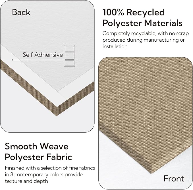 Olanglab Acoustic Panels 2 Pack, 48''x24'' Large Sound Panels, Fabric Wrapped Sound Proof Foam Panels for Walls, Sound Absorbing Panels for Recording Studio Acoustical Treatments (Khaki)