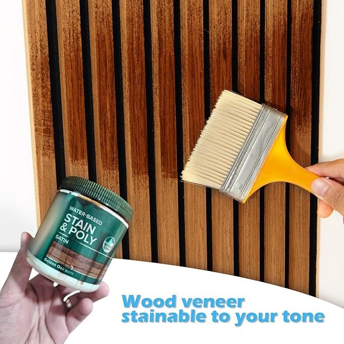 Art3d 2-Pack 48" x 24" Acoustic Wood Panels for Wall, Soundproof Wood Slat Panel for Wall and Ceiling, 3D Fluted Sound Absorbing Paneling for Interior Wall Decor, Living Room, Bedroom - Teak