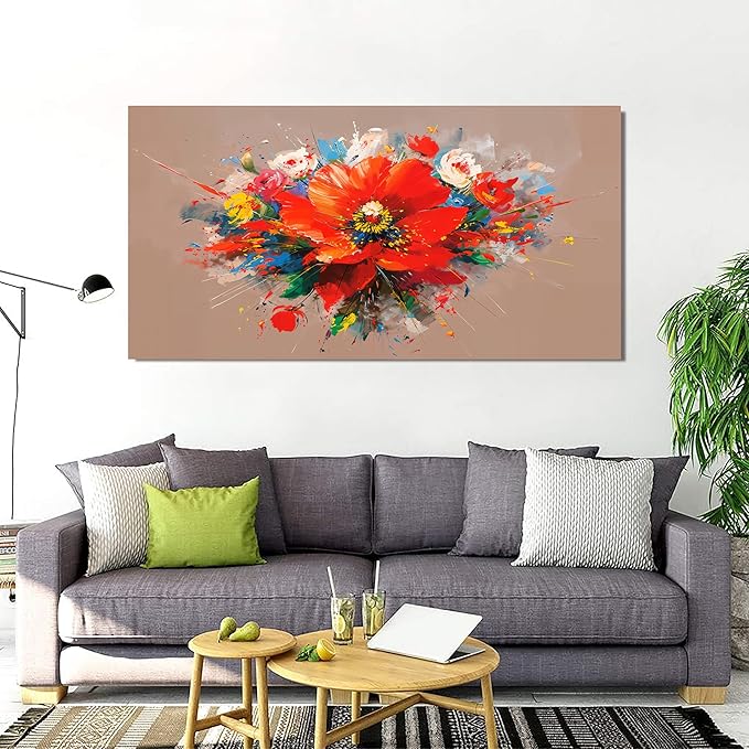 Canvas Oversized Wall Art Decor Modern Large Wall Art for Living Room Canvas Art Wall Decor Colorful Botanical Wall Art Prints Flowers Artwork for Walls Bederoom Office Home Decor Aesthetic 29" X 58"