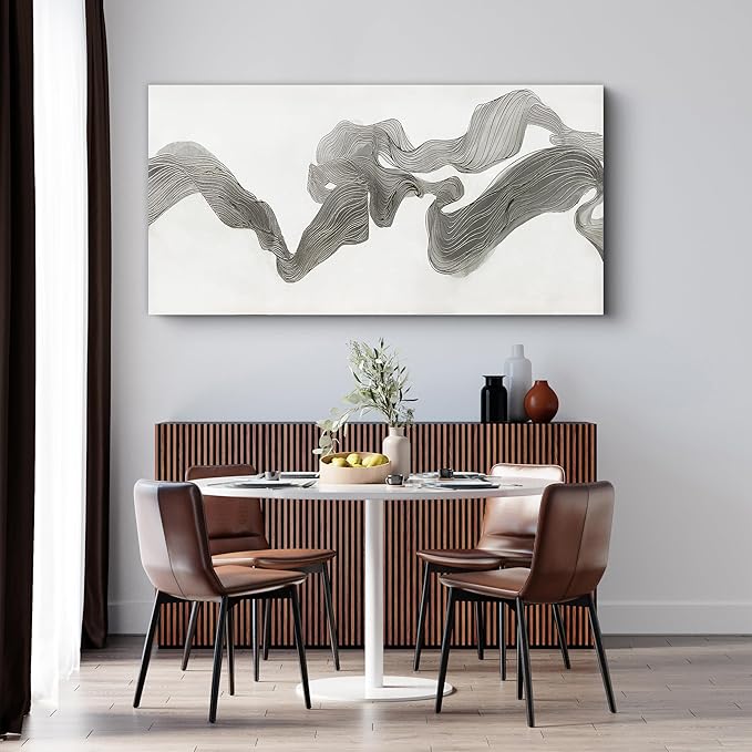 Abstract Wall Art Decor Wall Art Pictures for Living Room Abstract Canvas Art Wall Decor Gray White Wall Art Prints Artwork for Walls Modern Minimalist Wall Art Decorations Home Office Decor 20" X 40"