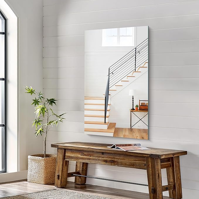 KOCUUY Frameless Mirror, 24"x40" Bathroom Mirror for Over Sink, Large Rectangle Mirror for Wall, Upgraded Shatterproof, Unframed Vanity Mirror for Bathroom, Bedroom, Living Room, Entryway