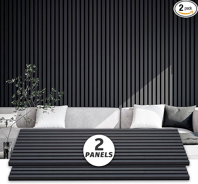 Acoustic Panels Sound Absorbing Wood Wall Panels for Interior Wall Decor 2 Pack 48x24 Inch, Wooden Panels TV Wall Decor Decorative Noise Cancelling Wainscoting Panels for Bedroom, Living Room