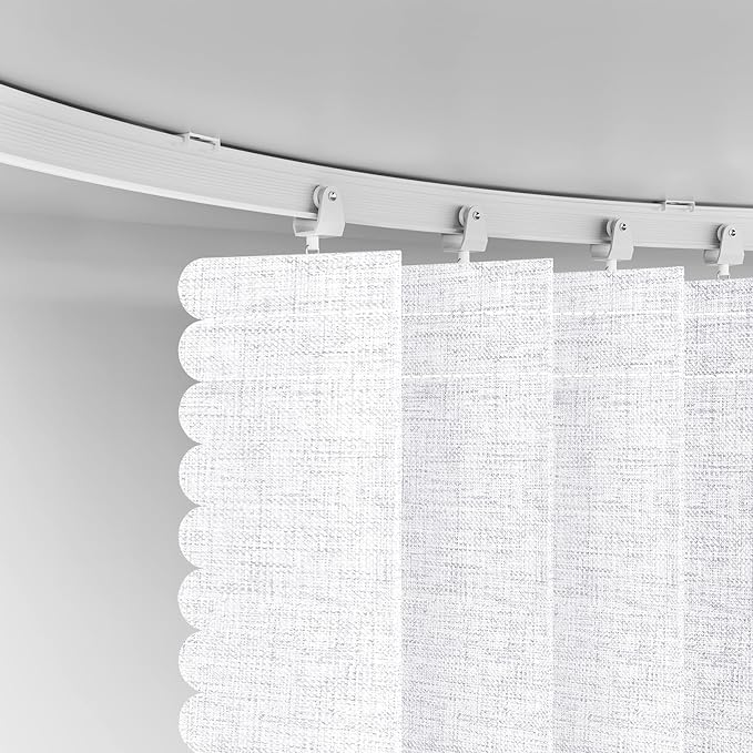 100% Blackout Room Divider Curtains - Total Privacy Curtain Panel, Thermal Insulated Noise Reduction Curtains for Bedroom Windows, Include Ceiling Curtain Track(White, W100 x L96, 1 Pack)