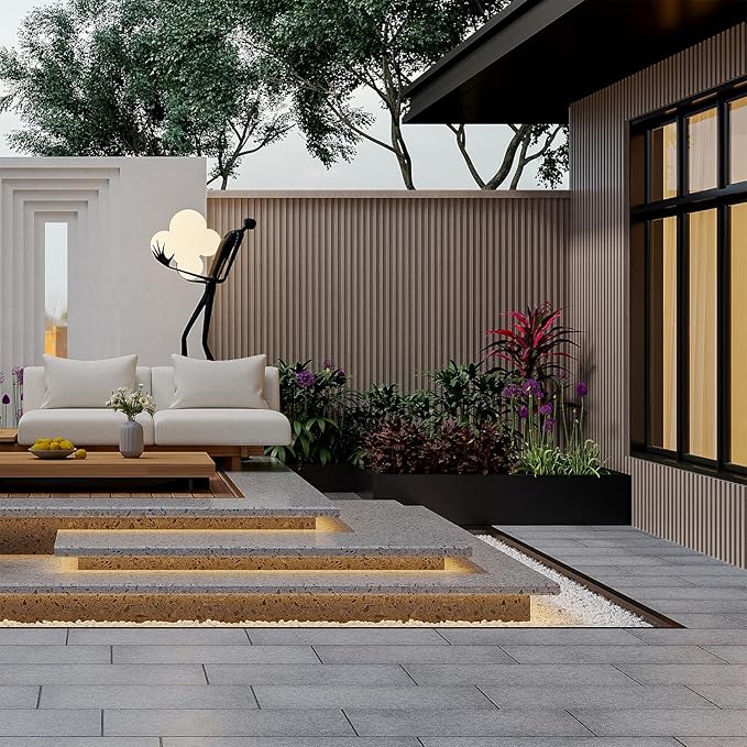 6-Pack Slat Wall Panel with 2 Trims Wood Grain Slat Wall 96" x 6.2" WPC Slats 3D Wall Panels Oak Grille