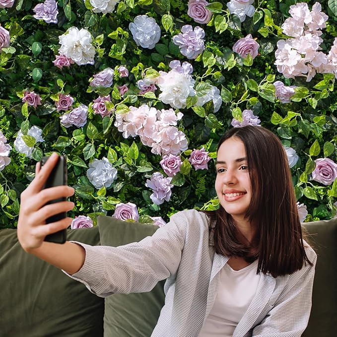 Artificial Luxury‌ Flower Wall Panels, Gorgeous 3D Silk Floral Backdrop for Wedding, Baby Show, Party and Home Decor, Quick Assembly/Storage, Eco ＆ Pet Friendly, 2 pcs, Each Panel 2 * 8 ft.