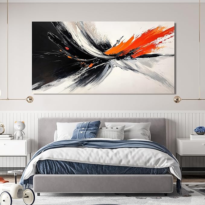 Large Canvas Wall Art Black and White Wall Art Prints Large Modern Wall Art Abstract Canvas Art Wall Decor Decorations Pictures for Living Room Artwork for Walls Bedroom Office Decor 29" X 58"