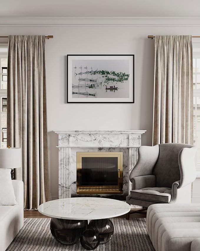 Oriental Beauty: Stunning Feng Shui Landscape Wall Art Prints for Home Decor in 3 Sizes (Tranquil Waters: Traditional Fishing Scene, 24" x 36", Oriental Beauty)