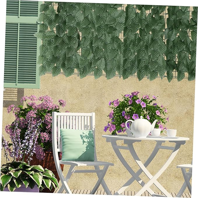 Artificial Leaf Garden Fence Panel Green Privacy Hedge Screen for Balcony Terrace Wedding Wall Outdoor Decorative Faux Leaf Privacy Fence