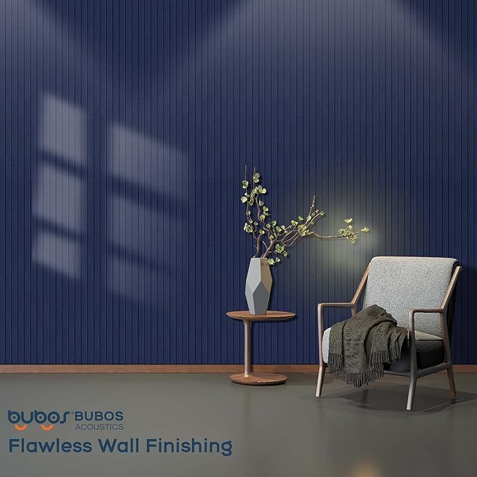 BUBOS 5 Pack Large Acoustic Panels,47.2" X 23.6" Self-Adhesive Acoustical Wall Panel, Sound Proof Panel for Office, Decorative Soundproof Wall Panels for Home Studio (Dark Blue 1)