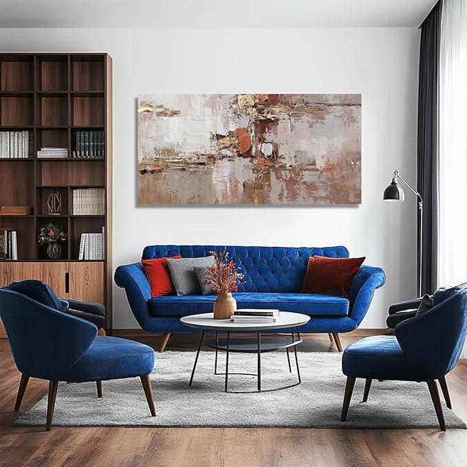 MLART99 Modern Colorful Artwork Abstract Wall Decor for Living Room 24"x48" Large Wall Art Minimalist Pictures Neutral Poster for Bedroom living room Kicten Decorative