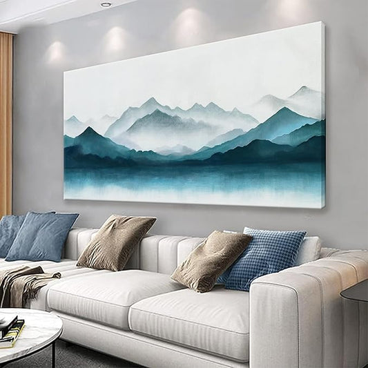 Abstract Wall Art Dark Wall Art Painting Canvas Art Wall Decor Prints Minimalist Abstract Wall Decor For Living Room Bedroom Kitchen Office Artwork 24" × 48" Ready To Hang