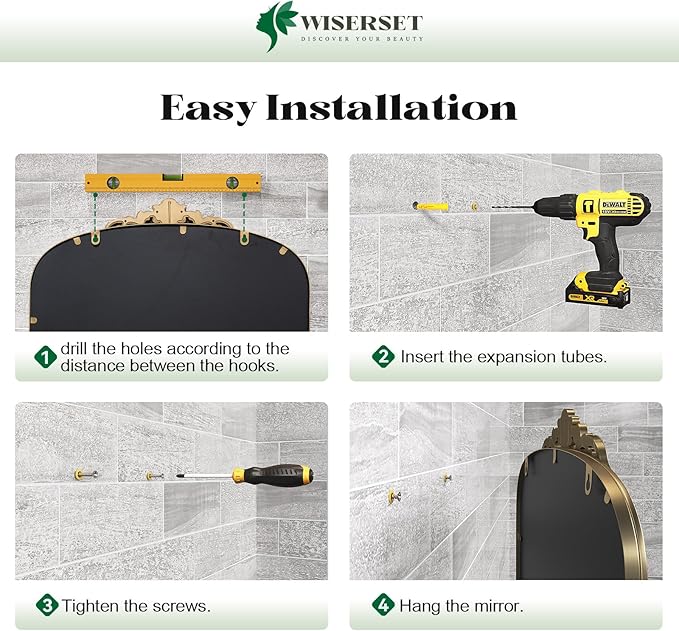 Arched Antique Gold Mirror, 28"x36" Vintage Bathroom Vanity Mirror, Ornate Arched Brass Wall Mirror for Over Sink/Fireplace/Entryway