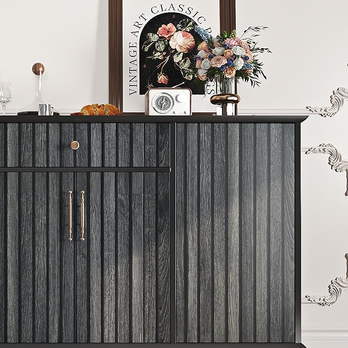 Livelynine 15.8x394 Inch Wood Black Peel and Stick Wallpaper for Bathroom Renter Friendly Wood Slats for Wall Ceiling Slate Dark Moody Black Wall Paper Peel and Stick Cabinet Vinyl Wrap for Kitchen