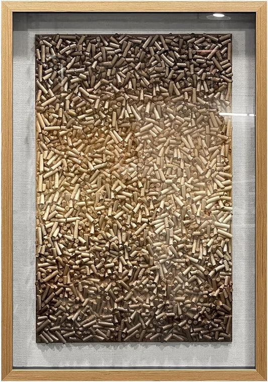 BrightA Creative Polymer Strip Collage And Superimposition Paintings With Natural Tones Add Artistic Layers To The Space 27.5"x39.4"