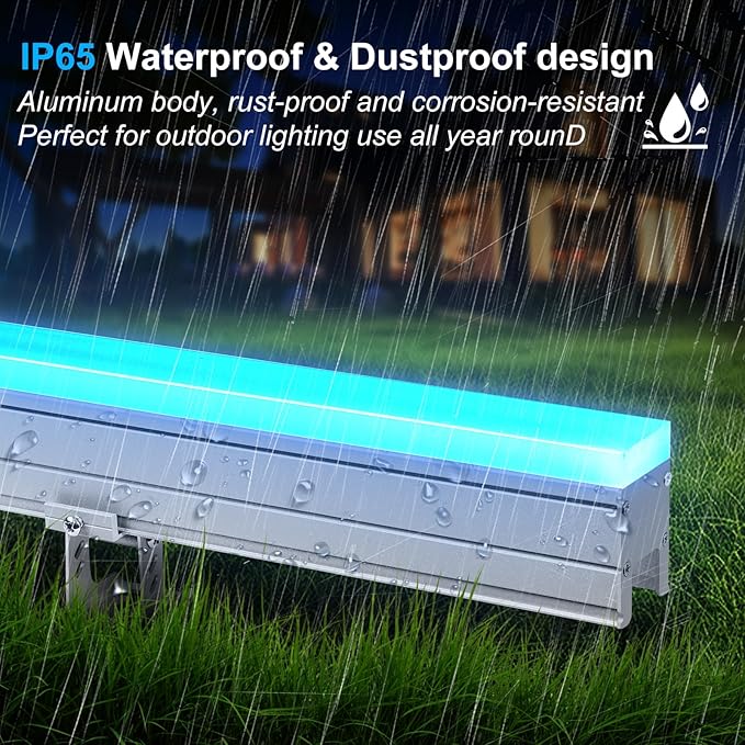 Wall Washer Light RGBW Color Changing Outdoor Bar Lights Waterproof Plug in 39 Inch Stage Light Bar RGB Wall Wash Lighting for Commercial Advertising Boards Lighting