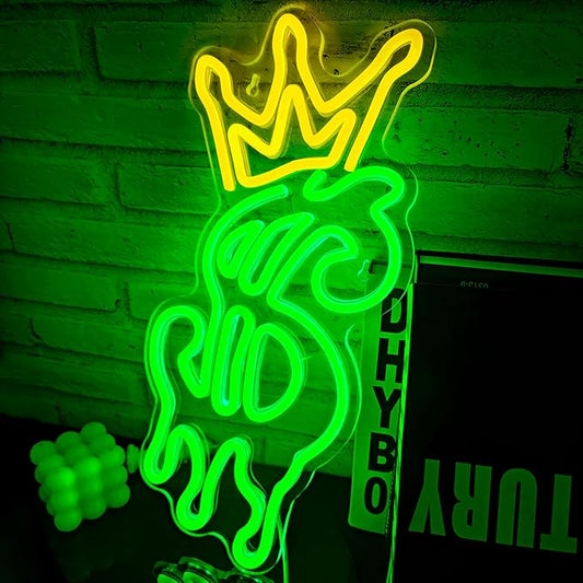 Money Neon Sign, Crown Dollar Neon Signs for Shop Store Wall Decor, USB Powered Adjustable Brightness Dollar LED Neon Light Sign for Man Cave Game Room Bar Pub Party Decor