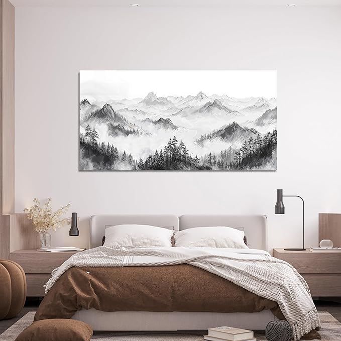 Canvas Wall Art Decor Large Wall Art Pictures for Living Room Art Work for Wall Decor Mountain Landscape Wall Art Prints Wall Decorations Artwork for Walls Bedroom Home Aesthetic Wall Art Decor 24" X 48"