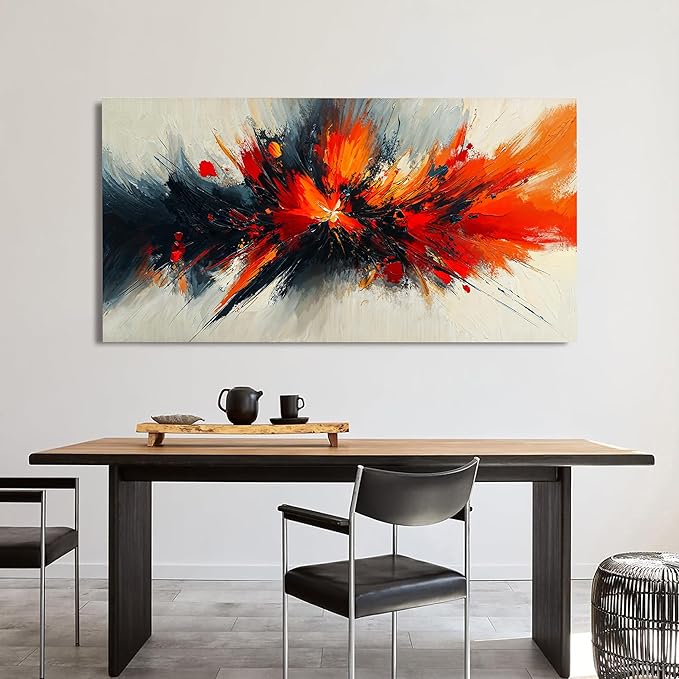 Canvas Wall Art Decor Large Wall Pictures for Living Room Abstract Black and White Wall Art Decor Abstract Artwork for Walls Modern Abstract Red Wall Art Prints Bedroom Office Wall Decor 24" X 48"