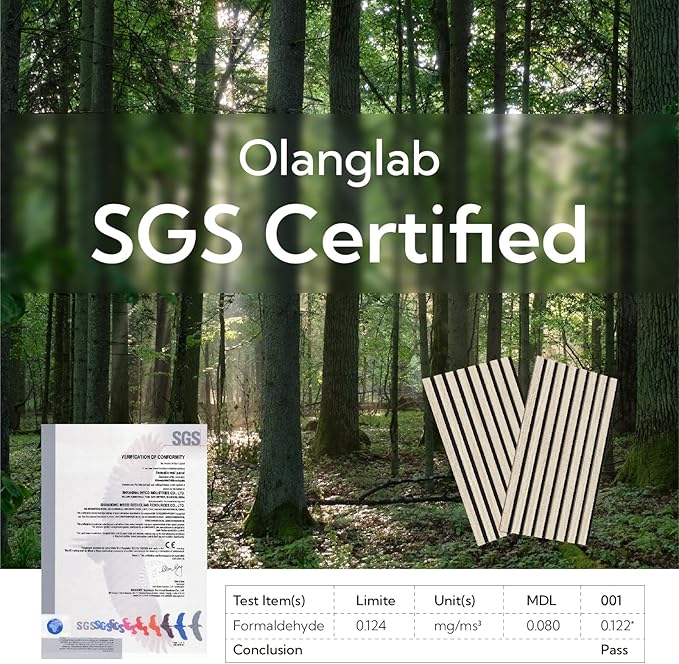 Olanglab Wood Slat Wall Panels 4 Pack, Wooden Acoustic Wall Panels, 94.5"x12.6" Each 3D Wall Panels for Interior Wall Decor (Light Oak-Extendo Trio)