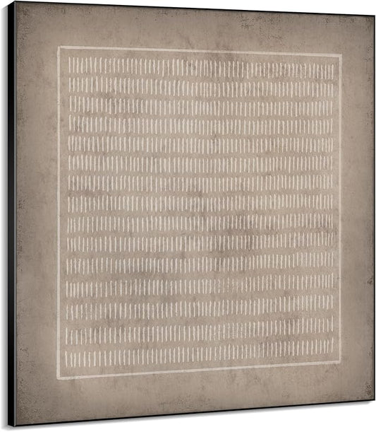 36"x36" Large Framed Wall Art - Abstract Brown and Gray Tones (Frame Assembly Required)