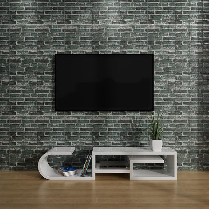 3D Wall Panels Peel and Stick in Green，40 PCS XPE Foam 3D Wallpaper, Faux Brick Wall Panels for Bedroom, Stairs, Kitchen