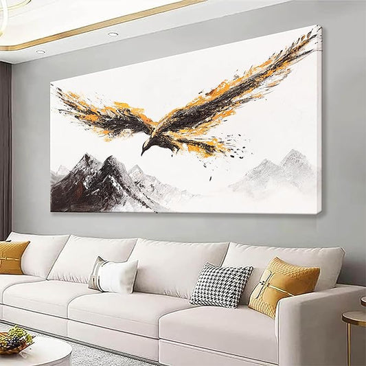 Large Canvas Wall Art Decor Painting Of Nature Animal Eagle Wall Art Living Room Painting Prints Picture Of Flying Eagle Print Canvas Picture For Bedroom HomeOffice Ready To Hang 29×58 Inches