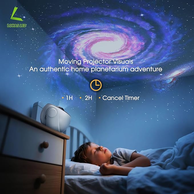 L LOHAS LED Galaxy Projector for Bedroom, 13 in 1 Star Projector Night Light with Solar System Constellation Moon, LED Space Galaxy Lamp with Timer, for Kids Adults Bedroom Theater