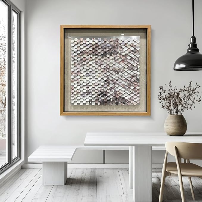 LIUZEYUE - Art Gallery - Handmade Original Wall Artworks - Solid Wood Frame, Metal Wall Decoration Painting 59"x59"