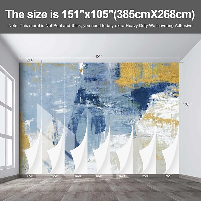 Abstract Wallpaper Large Wall Mural for Living Room Bedroom (Papel tapiz para pared de habitatacion) 151" x 105" (It's not Peel and Stick)