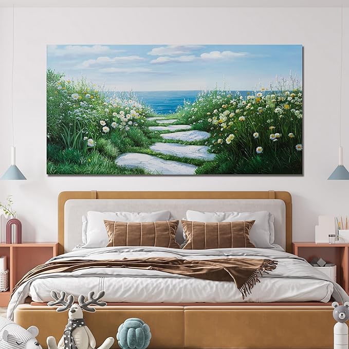 Canvas Wall Art Decor Modern Wall Art for Living Room Canvas Art Wall Decor Nature Landscape Wall Art Decor Pictures Coastal Ocean Wall Art Prints Artwork for Walls Bedroom Office Wall Decor 20" X 40"