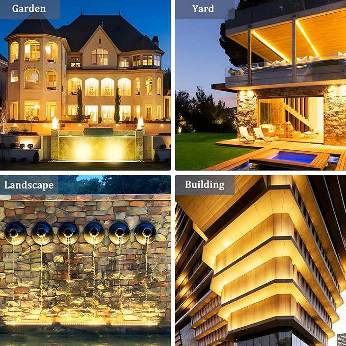 36W LED Wall Washer Light Bar, 2FT 2700K Warm White Outdoor Wall Washer Lights, 120V Waterproof IP67 LED Light Bar for Outdoor, Plug-in (2 Pack)