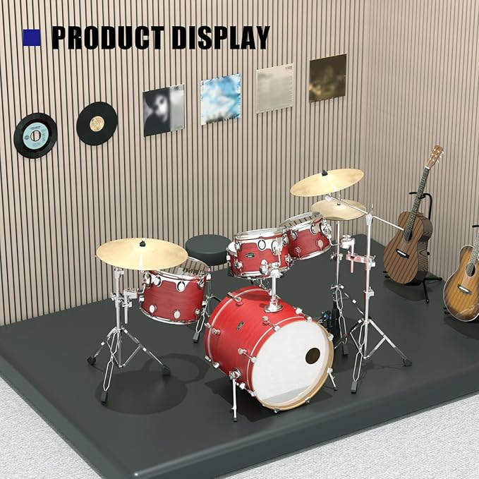 2 PCS wooden slats sound-absorbing panels, 3D groove wood grain sound absorbing panels, stylish decoration, significant noise reduction effect, suitable for walls and ceilings (Oak)