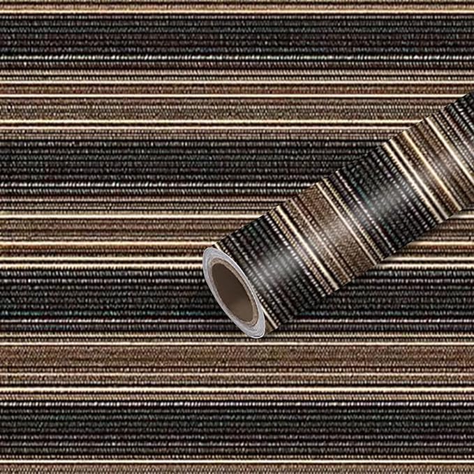 Nuxovilar Brown Wood Grain Stripe Textured Peel and Stick Wallpaper, 15.75"x39.37", Self-Adhesive Contact Paper, Rustic Modern Look for Bedroom, Living Room and Table Decor