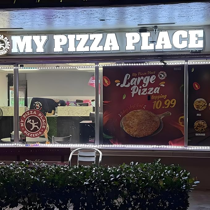 jimeiguang Custom Exterior LED Channel Letters 8 to 25 inches Tall Large Letter Bright Lighted Logo for Storefront Business Sign Building Signs (9 letters)